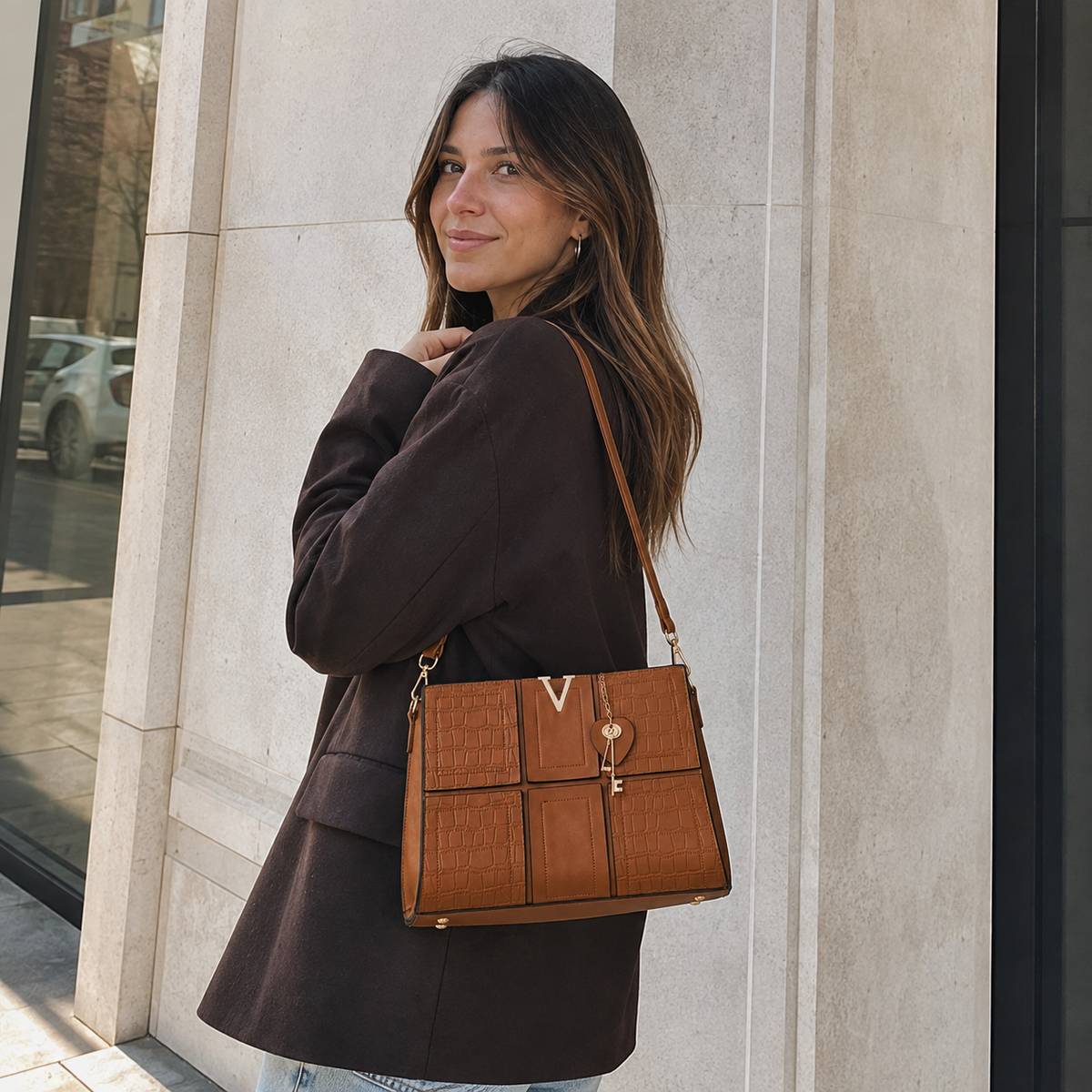 Cartera Aurelia Venecia con Neceser y Correa Desmontable