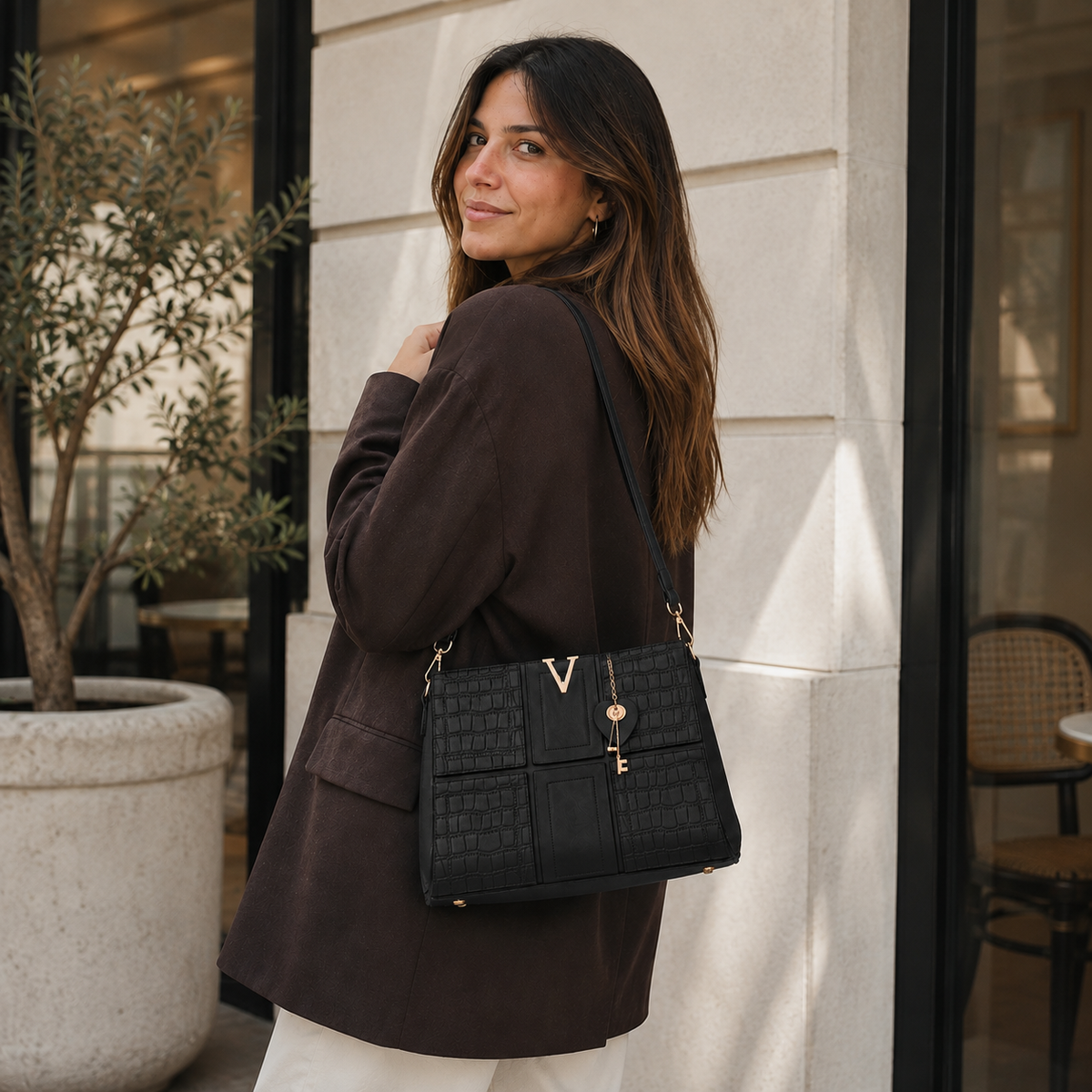 Cartera Aurelia Venecia con Neceser y Correa Desmontable