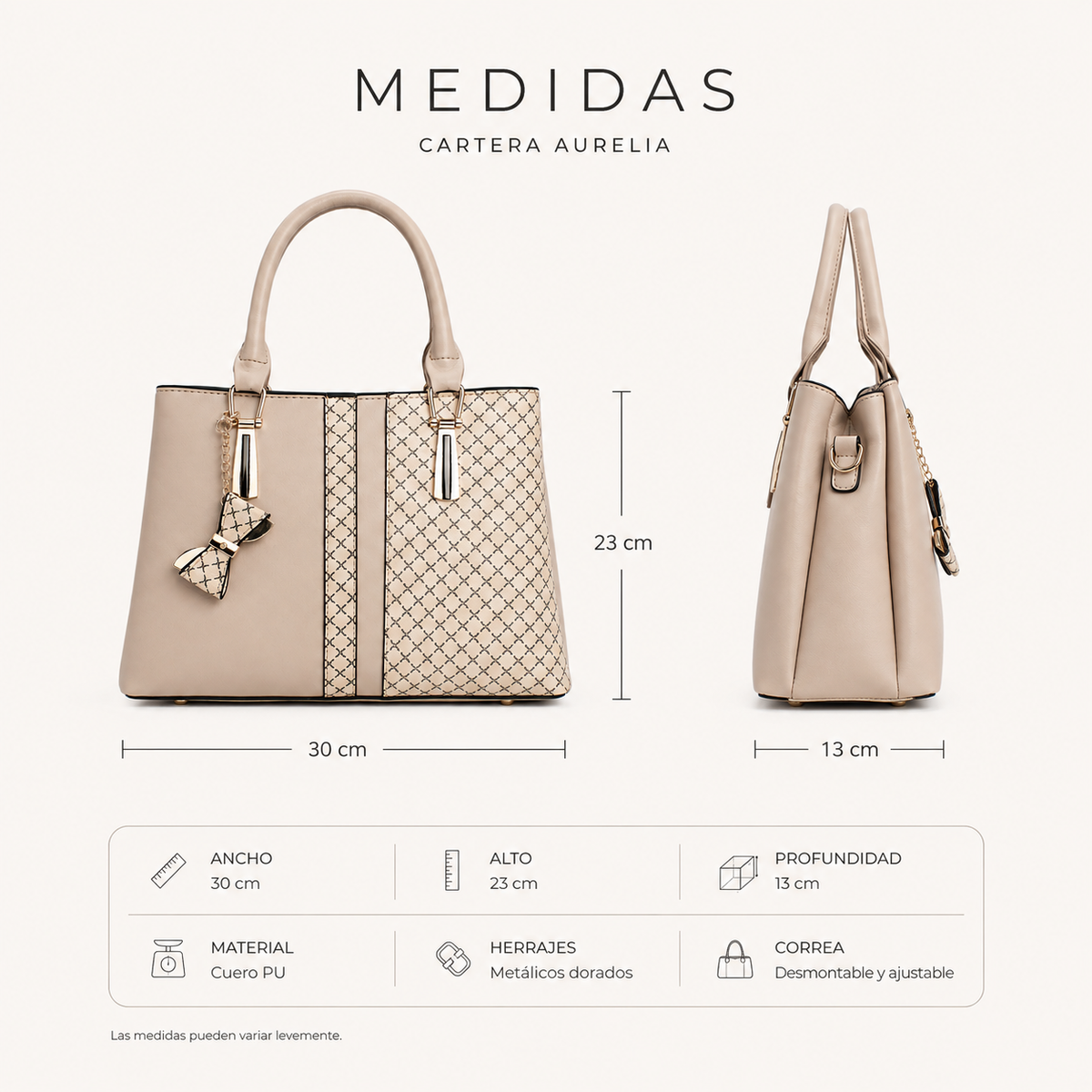 Cartera Aurelia Milano de Hombro con Correa Desmontable